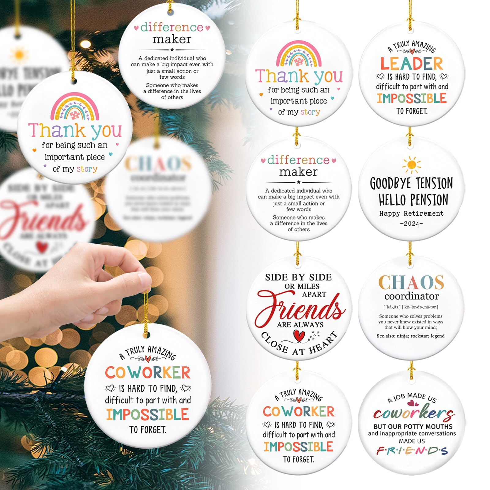 Coworker Gifts For Women  Christmas Ornaments Appreciation  Retirement Gifts