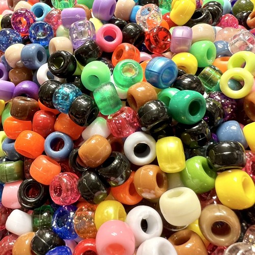 2000 piezas cuentas de pony de acrílico 6X9 mm mezcla multicolor plástico a granel para artesanías - Imagen 2 de 4