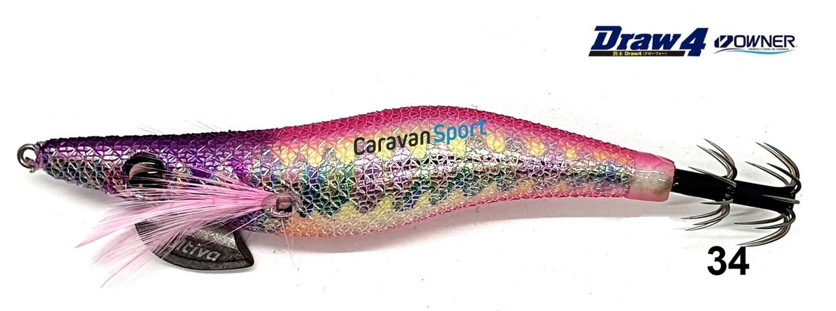 Owner ED-2.5 Egi Bait Tree Draw 4 – Pink/Tie Dye Fishing Lure, 0.4 Oz, 10g Weight