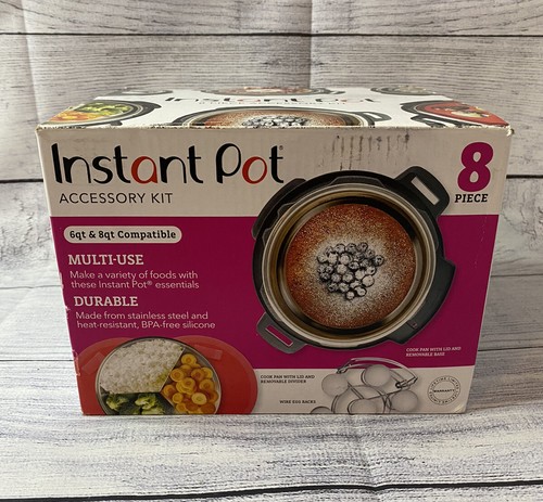 Instant Pot 8 Piece Multi Use Accessory Kit Red 6qt & 8qt Compatible New Open