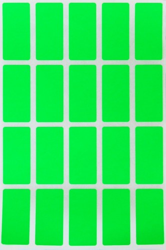 Etiqueta rectangular verde neón en varios tamaños (1" x 3/8" - 4" x 2") 15 hojas - Imagen 9 de 16