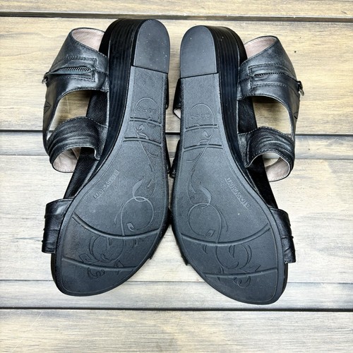Abeo | Black Ilyssa Neutral Footbed T-Strap Wedge Sandals Women's 9 N - Picture 17 of 20