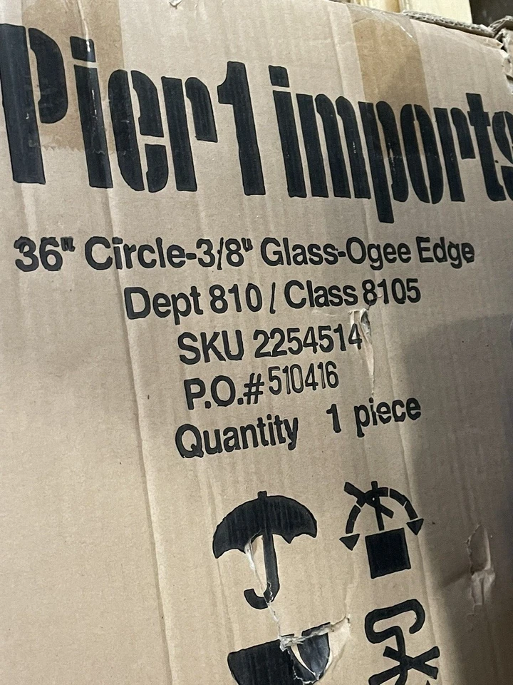 Pier 1 Imports 36" Círculo 3/8" Vidrio-Ogee Borde Mesa Vidrio *En Caja Foto 2 de 4