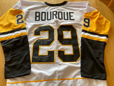 Penguins Phil Bourque Signed Jersey With two Inscriptions W/COA | eBay