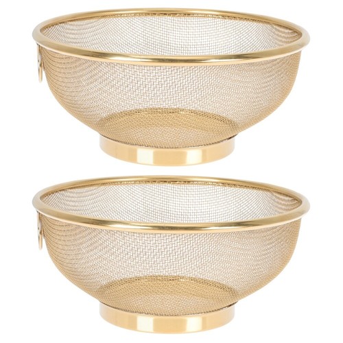 Set of 2 Geschirrsieb Haushaltslecksieb (Gold 24 Cm) Frittierölfilter