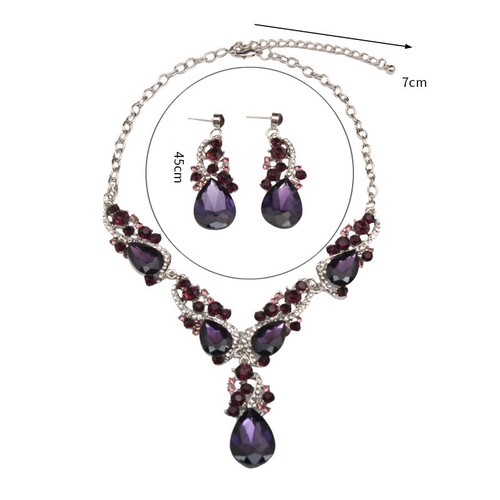 Bridal Women Crystal Necklace Choker Earrings Jewelry Set Wedding Party Bib Gift - Picture 78 of 87