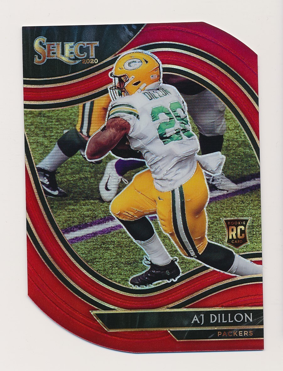 2020 Panini Select Field Level Red Prizm Die-Cut AJ Dillon #365 Rookie RC