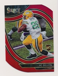 2020 Panini Select Field Level Red Prizm Die-Cut AJ Dillon #365 Rookie RC