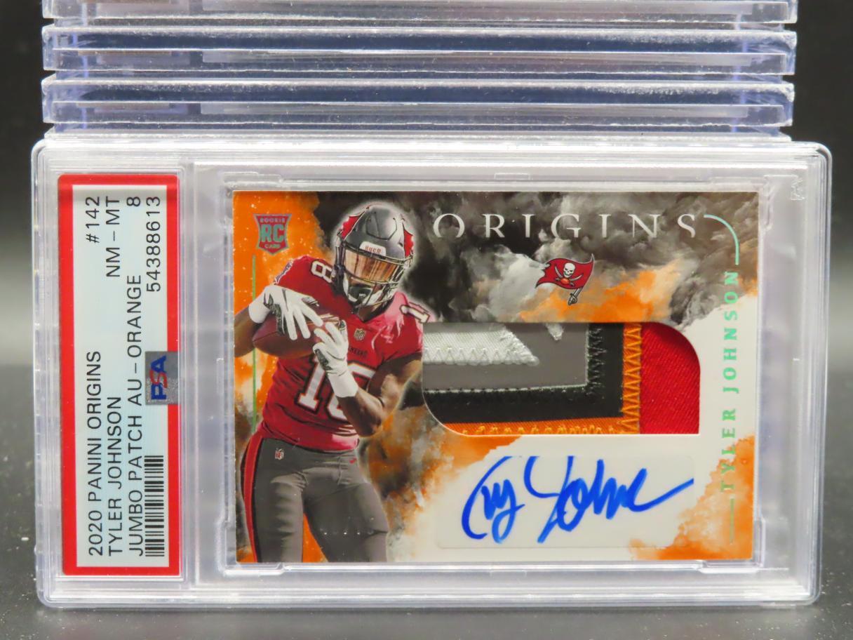 Tyler Johnson Panini Origins #142 Jumbo Patch Autograph-Orange