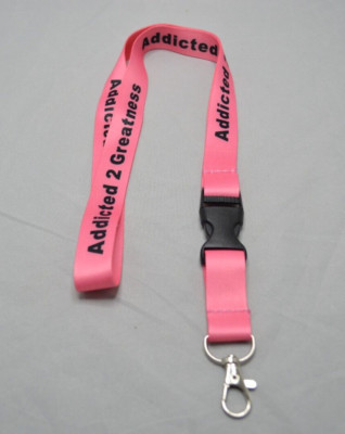 Pink Lanyard '' Addicted 2 Greatness '' Motivation ID Badge Key Cardholder Womens