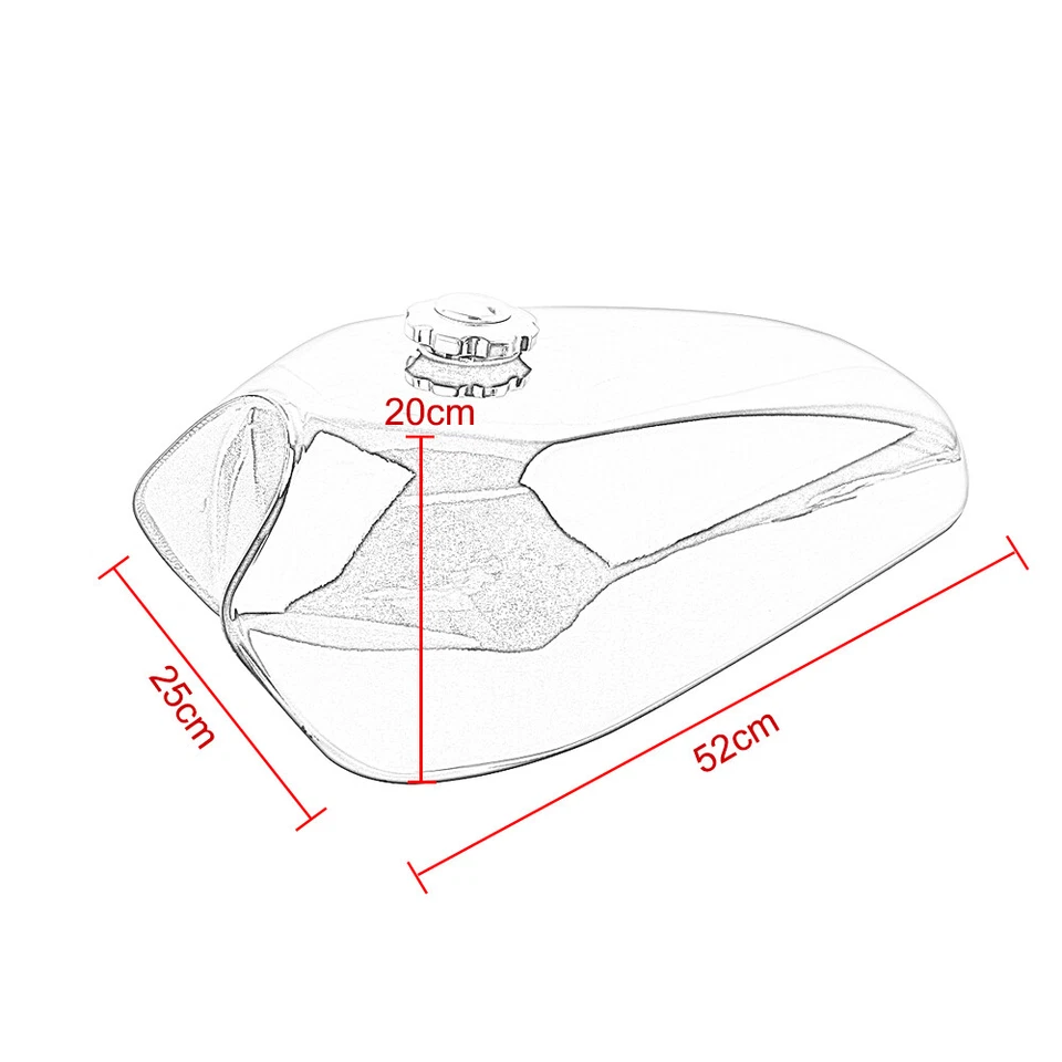Cubierta de tapa de tanque de gasolina de colección 9L para motocicleta 2,4 galones para Honda CG125 Café Racer Foto 3 de 4