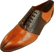 Chelsy Leather Men's Shoes Business Designer Slipper Flat Sole Camel Brown 40
