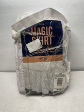 Magic Skirt For Twin Bed White Ruffled 15" Drop Length Wrap Around