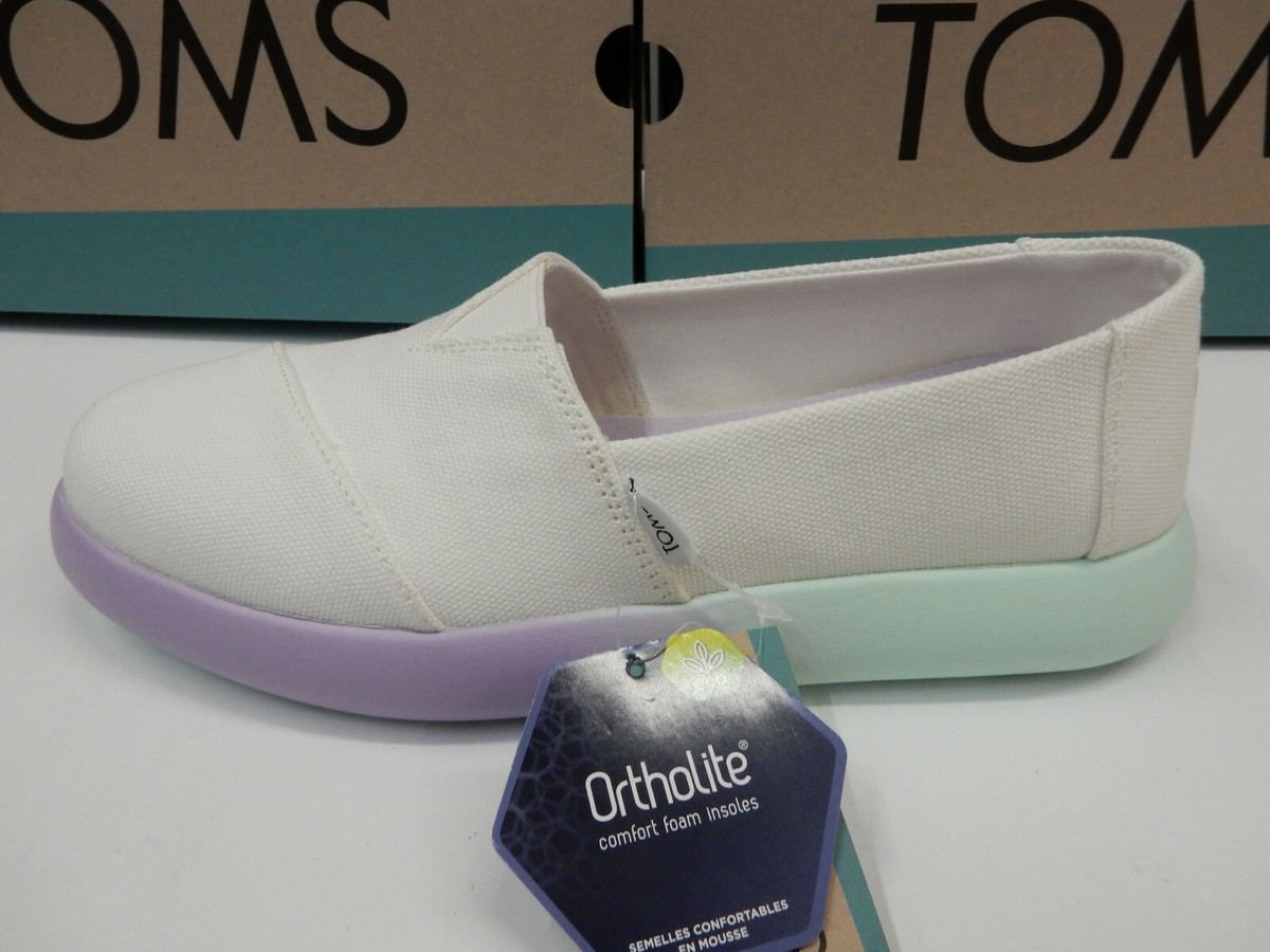 Toms Shoe Women's Alpargata Mallow White Canvas Ombre Size Slip