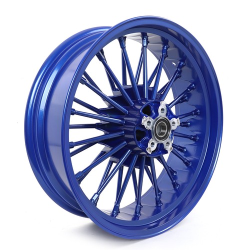 18x5.5 Fat Spoke Wheel Rear Rim Blue for Harley Dyna Street Bob FXDWG FXDF FXDB - Picture 4 of 10