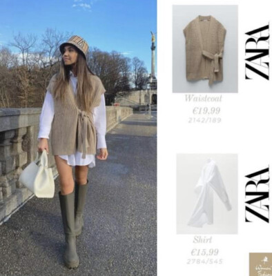 Zara Woman Knitted Waistcoat with Belt 2142/189 Size M