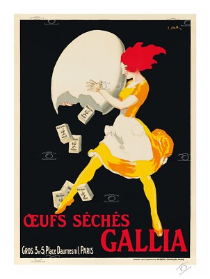 PUBLICITé OEUFS GALLIA Rf0091 - POSTER HQ 40x60cm d'une AFFICHE VINTAGE