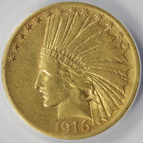 1916-S $10 Indian Gold Eagle ANACS VF35 Details Cleaned - Picture 3 of 4