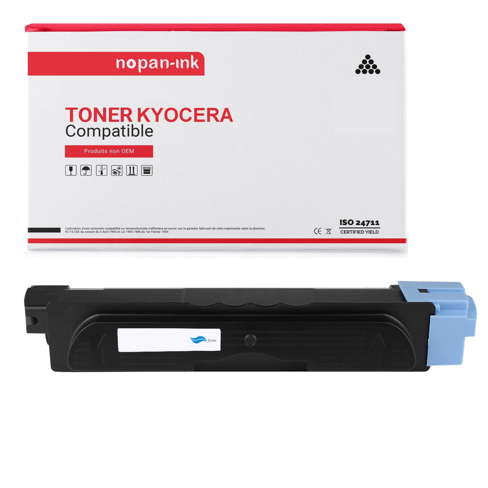 Toner KYOCERA TK580C Cyan compatible NOPAN-INK pour imprimante laser