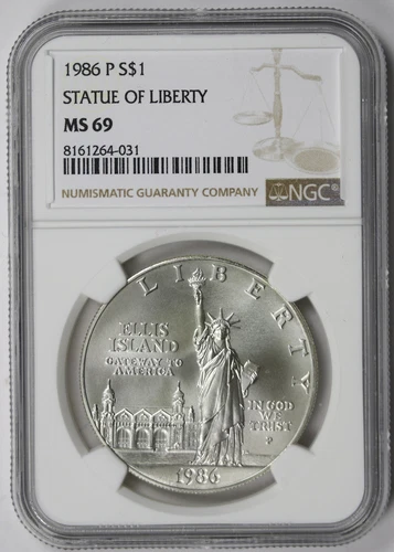 1986-P Statue of Liberty Modern Silver Commemorative Dollar $1 MS 69 NGC