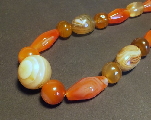 Antike ACHAT PERLEN HALSKETTE Induskultur Pakistan 500 BC Ancient BEADS Necklace - Bild 6 von 12