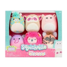 Squishville Safari Squad 2 Inch Soft Mini Plush Squishmallows Figures - 6 Pack