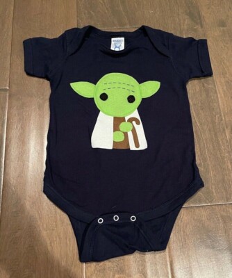 Mi Cielo Kids Felt Yoda Grogu Star Wars Bodysuit 18m NWOT