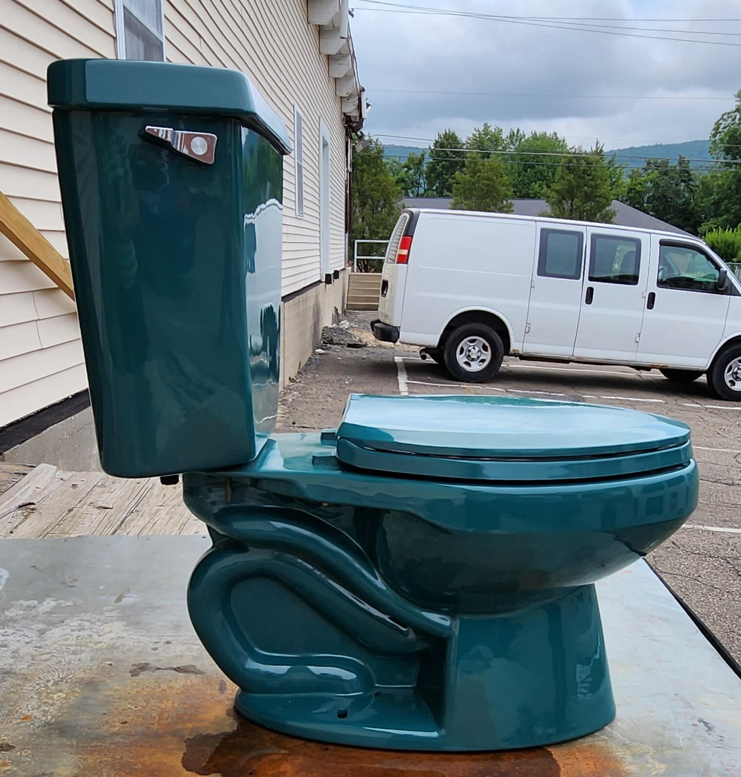 Kohler dark green toilet original seat vintage bathroom elongated bowl eBay