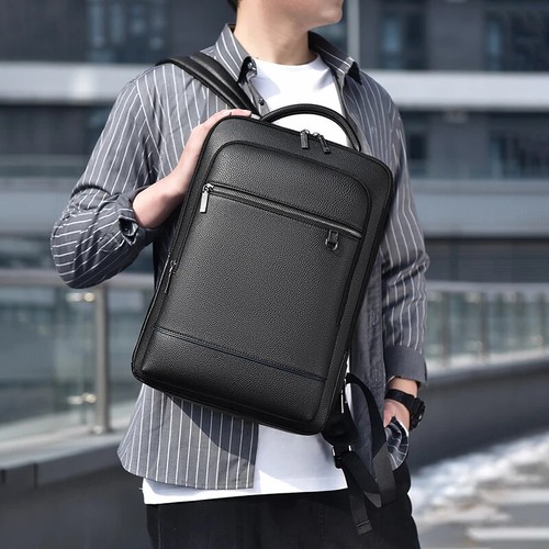 Hombres Cuero PU Cartera Carga USB Maletín Oficina Viaje Laptop Negocios Nuevo - Imagen 2 de 13