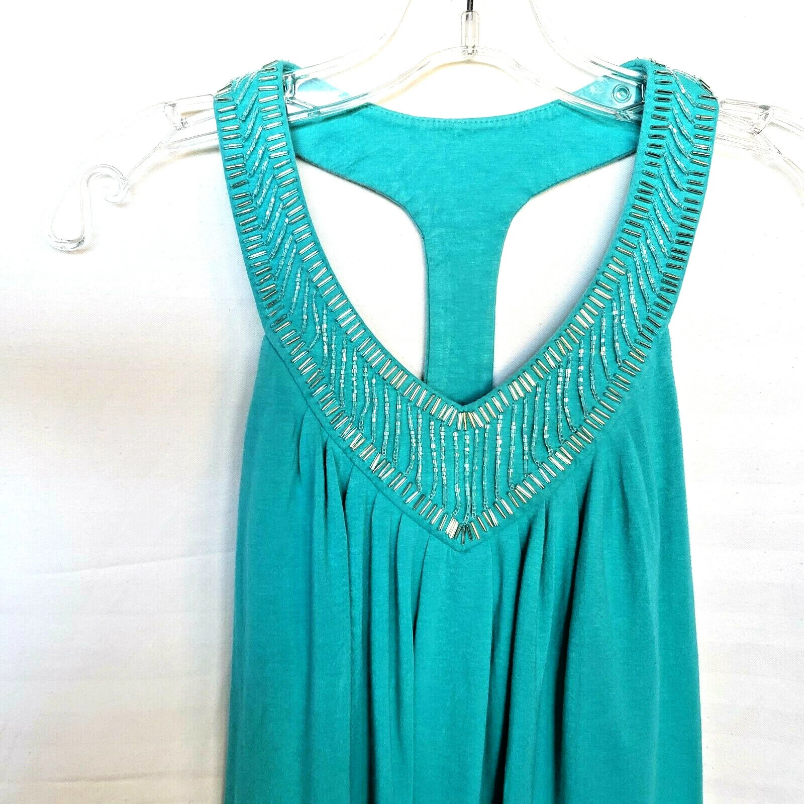 UNDERCOVER Victorias Secret Reggiseno Top Perline Verde Mini Abito Tg XS