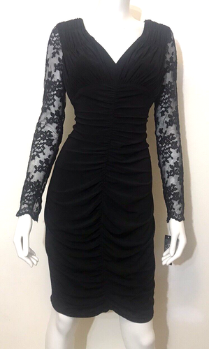 Sophia Christina New Women Black Long Sleeve Knee-Length Bodycon Dress Size 10 - 第 1/17 張圖片