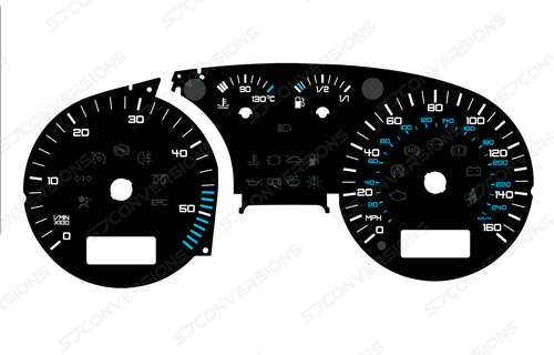 VW Golf Mk4 TDI Version 1 Plain Dial Cards 8 Colours Gauges - Picture 8 of 8