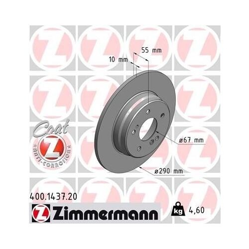 Bremsscheibe ZIMMERMANN 400.1443.20 COAT Z für CHRYSLER MERCEDES-BENZ - Bild 5 von 6