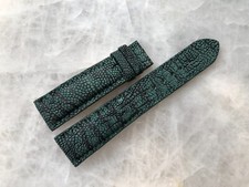 20mm/18mm Genuine Real Ostrich Leather Padded Watch Strap Band - Green Color