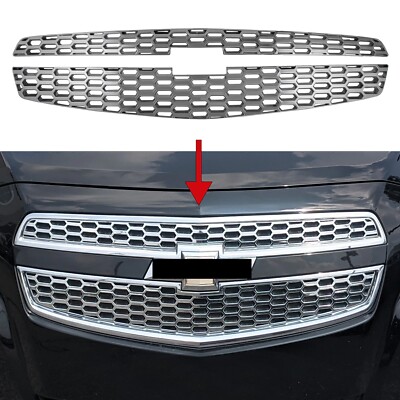 Chrome Grille Grill Insert Overlay Trim 2Piece FOR 2013 Chevy Malibu LS 1LT 2LT
