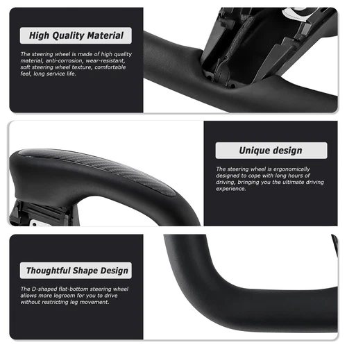 Yoke Heated Steering Wheel For Tesla Model 3 Model Y 16-23 with CF Patch Black - Bild 8 von 11