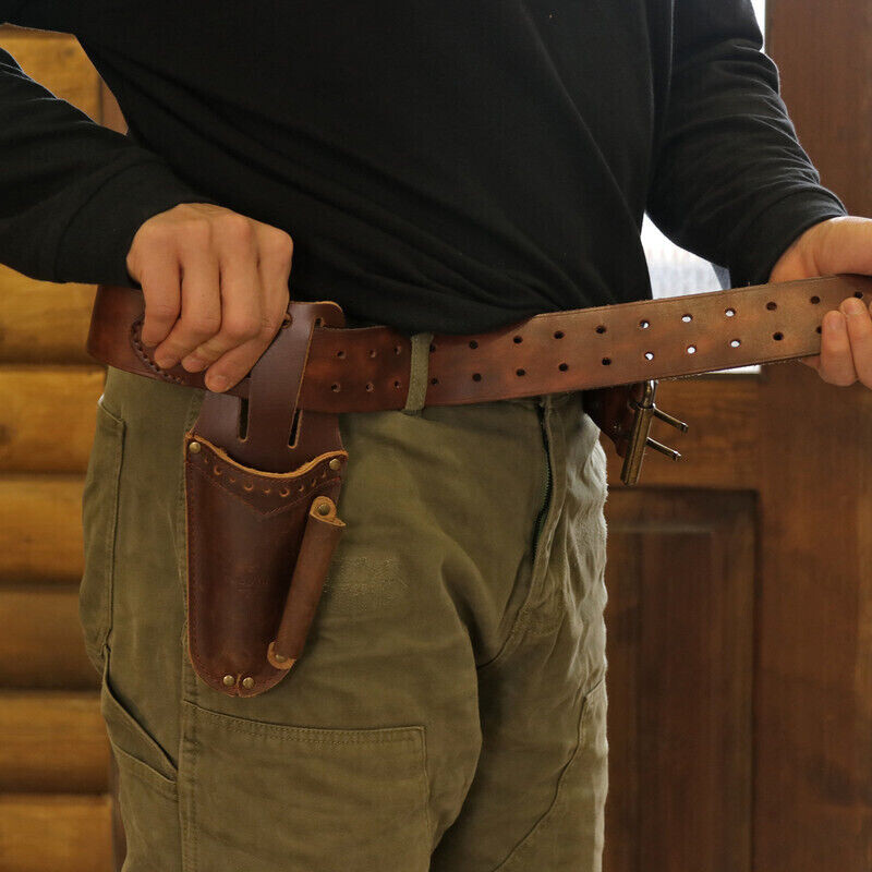 Leather Garden Shears Holster Florist Pruner Scissor Sharpener Tool Slot Belt-on