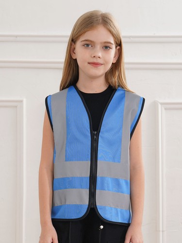 Kids Boys Girls Waistcoat Unisex Top Volunteer High Reflective Safety Vest - Picture 40 of 83