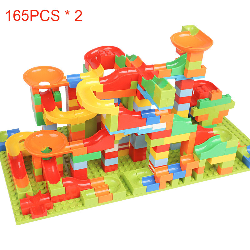 165pcs Small Size Marble Run Puzzle Maze Race Track Game Toy Building Block T2