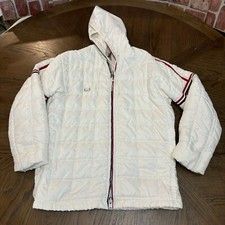 VTG Mighty Mac Skiwear Puffer Jacket White USA Made Mens Large