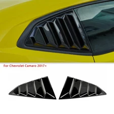 Rear Side Window Blinds Quarter Louver Cover Bezels For Chevy Camaro 2017+ Black