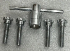 Wire hubcap wheel cover lock nut tool wrench key 4 locking bolts Code #1 chrome