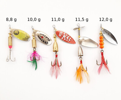 5-er Set SPINNER 8,8-12 g Barsch Zander Hecht Blinker Spoon Spinn Köder Jig Bait