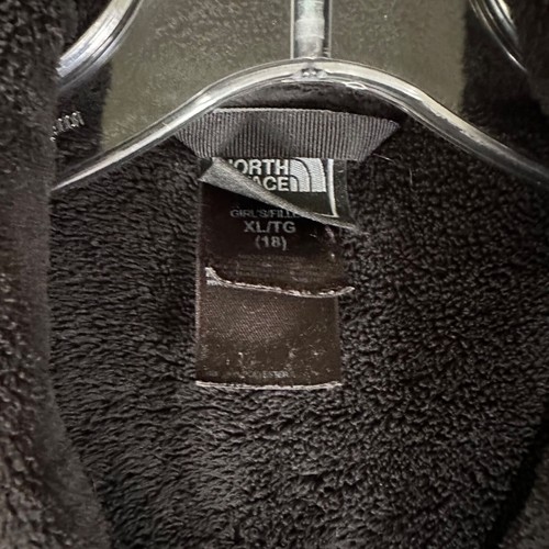 The North Face Girls XL 18 Black Fleece Full Zip *No Zipper Long Sleeve Jacket - Picture 3 of 9