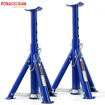 2X 3Ton Axle Car Jack Stands Adjustable Folding Support Stand Wheels Repair Tool