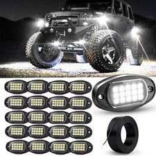 20x Pods PURE White LED Rock Lights Offroad Truck UTV Wheel Well Light Underbody