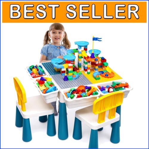 Versatile Kids Play Table & Chair Set with Adjustable Height and Storage Bins