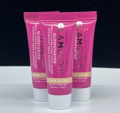 GlamGlow GLOWSTARTER Mega Illuminating Moisturize Nude Glow NEW .34ozX1 - .5ozX1