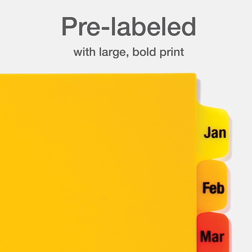 "Colorful Oxford Monthly Tab Dividers, Letter Size, 2 Pack" - Picture 4 of 7