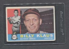 1960 Topps #406 Billy Klaus (Orioles) (White Back)  Vg  (Flat Rate Ship)